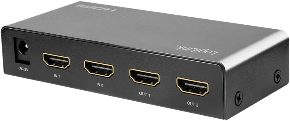 LogiLink HD0039 - HDMI-Switch 2x2-Port (2X Quellen & 2X Ausgänge), bidirekt, 4K/60 Hz, EDID, HDCP, H