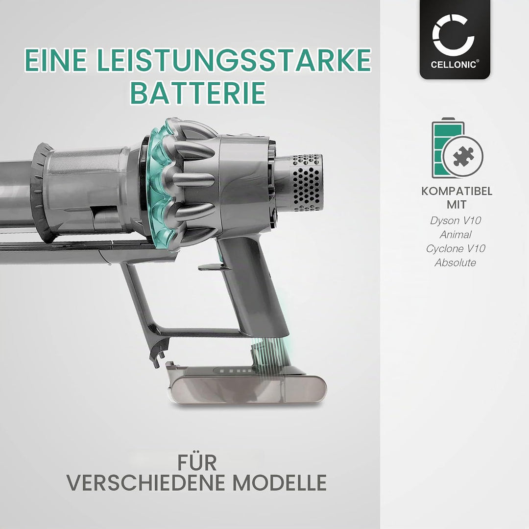 CELLONIC Akku kompatibel mit Dyson V10, Cyclone V10, V10 Absolute, V10 Animal, V10 Origin, V10 Extra