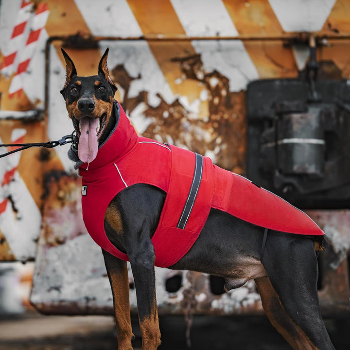 OneTigris Hundemantel, STORMWALL Wasserdicht Hundejacke mit Verstellbarer Rückenlänge Fleecefutter R