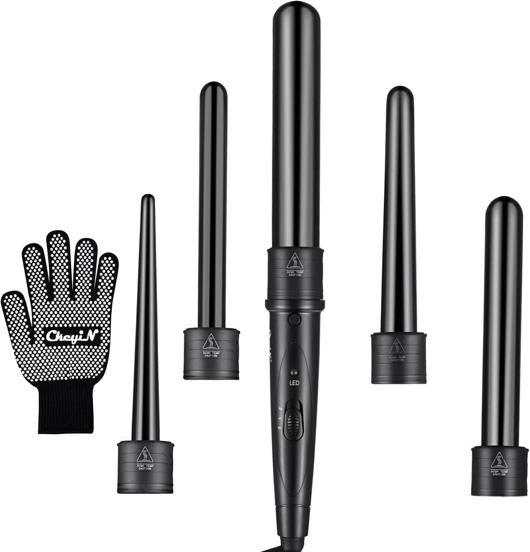 CkeyiN lockenstab,lockenstab Set 5 in 1 Multifunktions Austauschbare Keramikbeschichtung Curling Iro