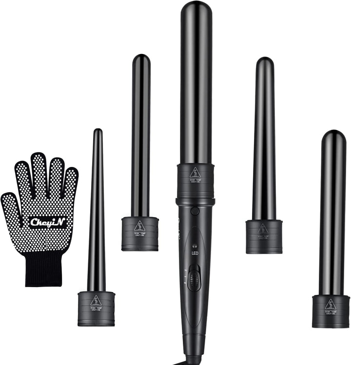 CkeyiN lockenstab,lockenstab Set 5 in 1 Multifunktions Austauschbare Keramikbeschichtung Curling Iro