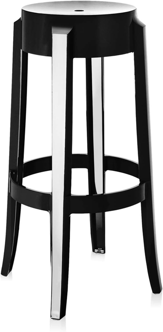Kartell Charles Ghost, Hocker Large, H. 75 cm, Schwarz, 2er-Satz H. 75 Schwarzglänzend, H. 75 Schwar