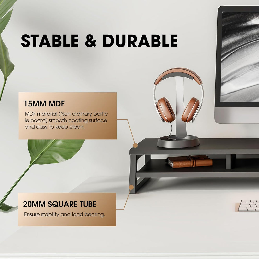 Fenge Dual Monitorständer Riser 108cm Grosse Computer Bildschirmständer für PC/Laptop/Fax/Drucker/TV