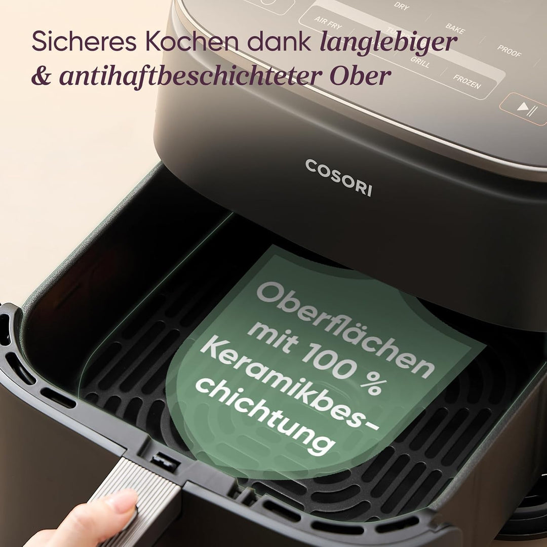 COSORI Air Fryer Turbo Blaze 6L Originalkorb, Keramikbeschichtung ohne PFAS, Ersatz-Zubehör für die