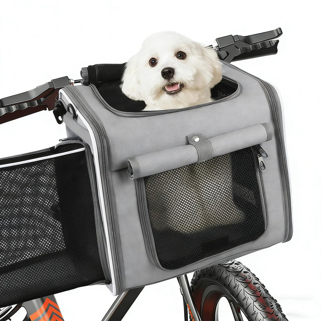 Hundekorb Fahrrad Vorne, 4-in-1 Erweiterbare Rucksack Fahrradkorb Hund, Hundefahrradkorb Vorne atmun