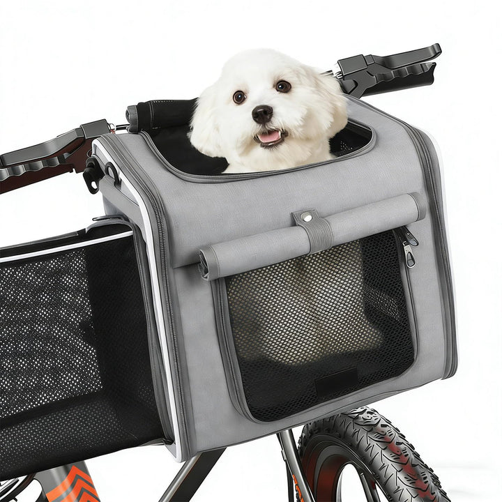 Hundekorb Fahrrad Vorne, 4-in-1 Erweiterbare Rucksack Fahrradkorb Hund, Hundefahrradkorb Vorne atmun