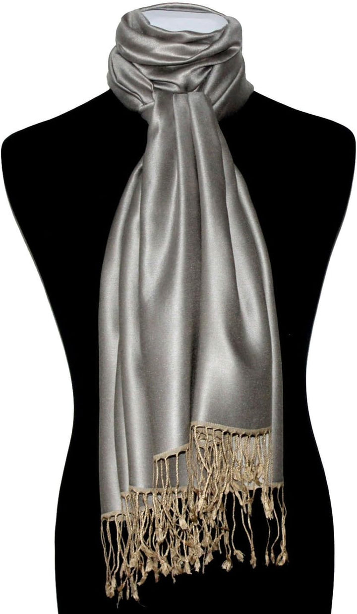 Lorenzo Cana Luxus Damen Pashmina Wendeschal 70% Seide 30% Viskose Schaltuch 70 cm x 190 cm zweifarb