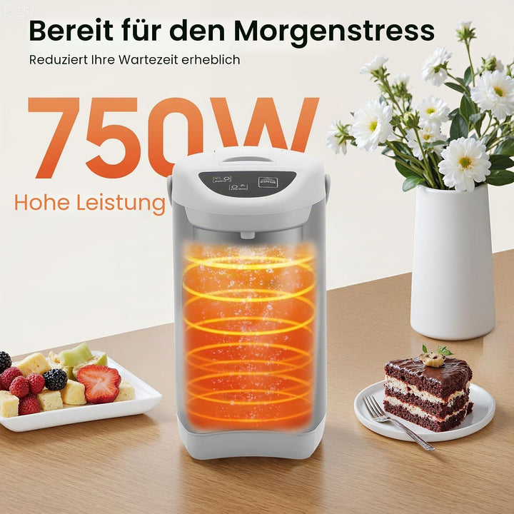 Elektrische Thermokanne 4 Liter Wasserspender Heisswasserspender Wasserkocher Teekanne 750 W Edelsta