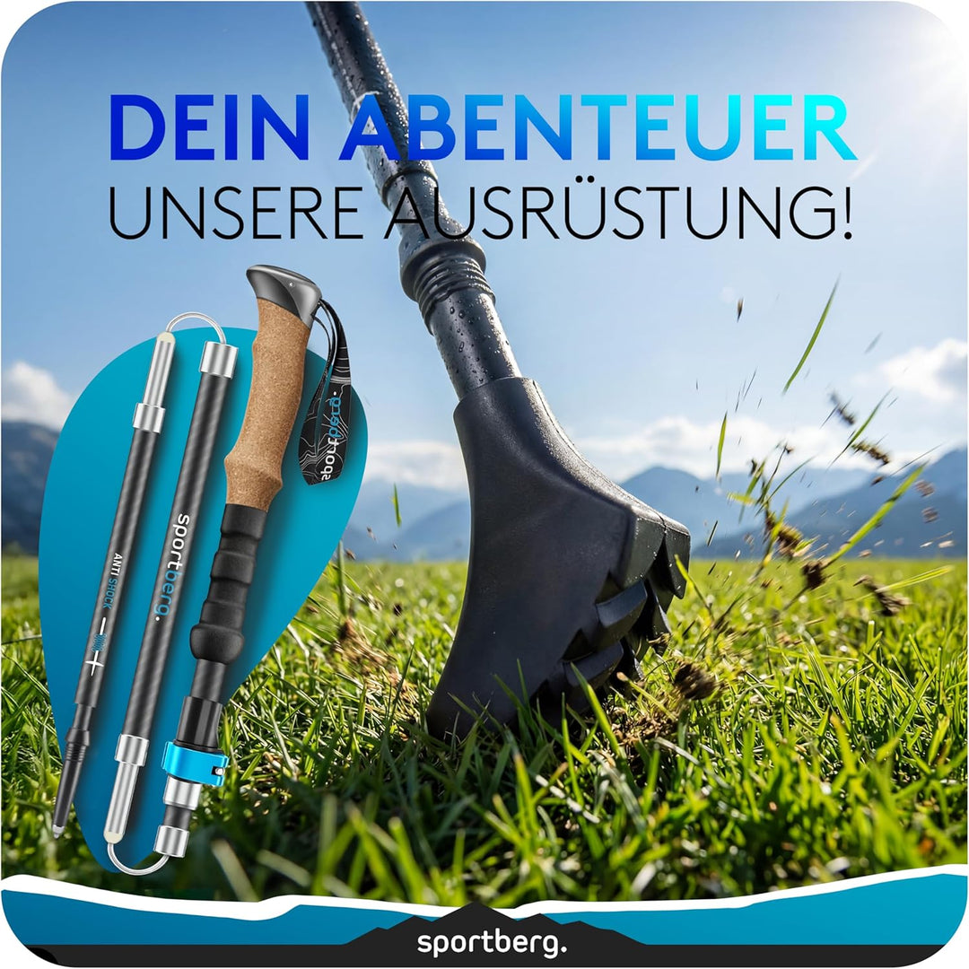 Wanderstöcke faltbar Carbon/Aluminium – Leichte Teleskop Nordic Walking Stöcke Damen/Herren geeignet