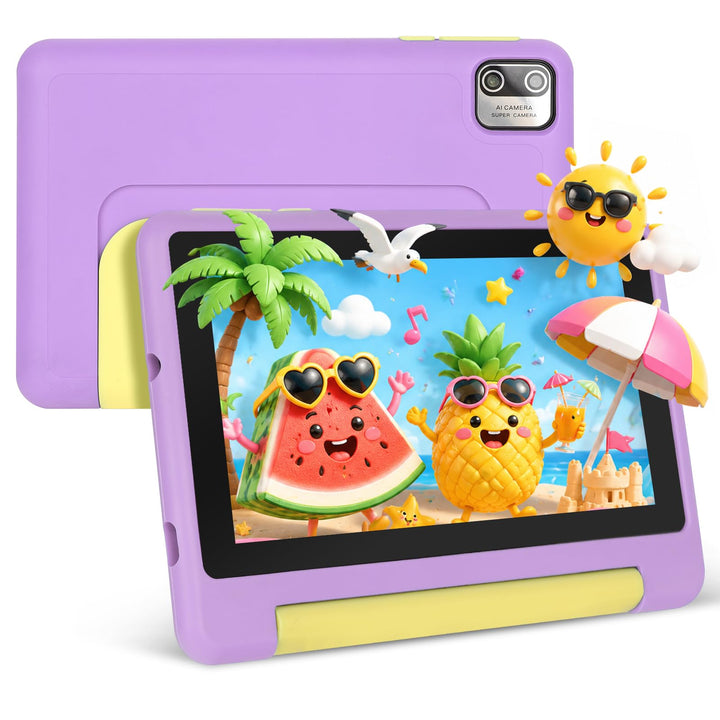 7 Zoll Kinder Tablet mit Hülle, Android Tablet für Kinder, 8GB+64GB(128GB TF Expand), 1024x600 HD Di
