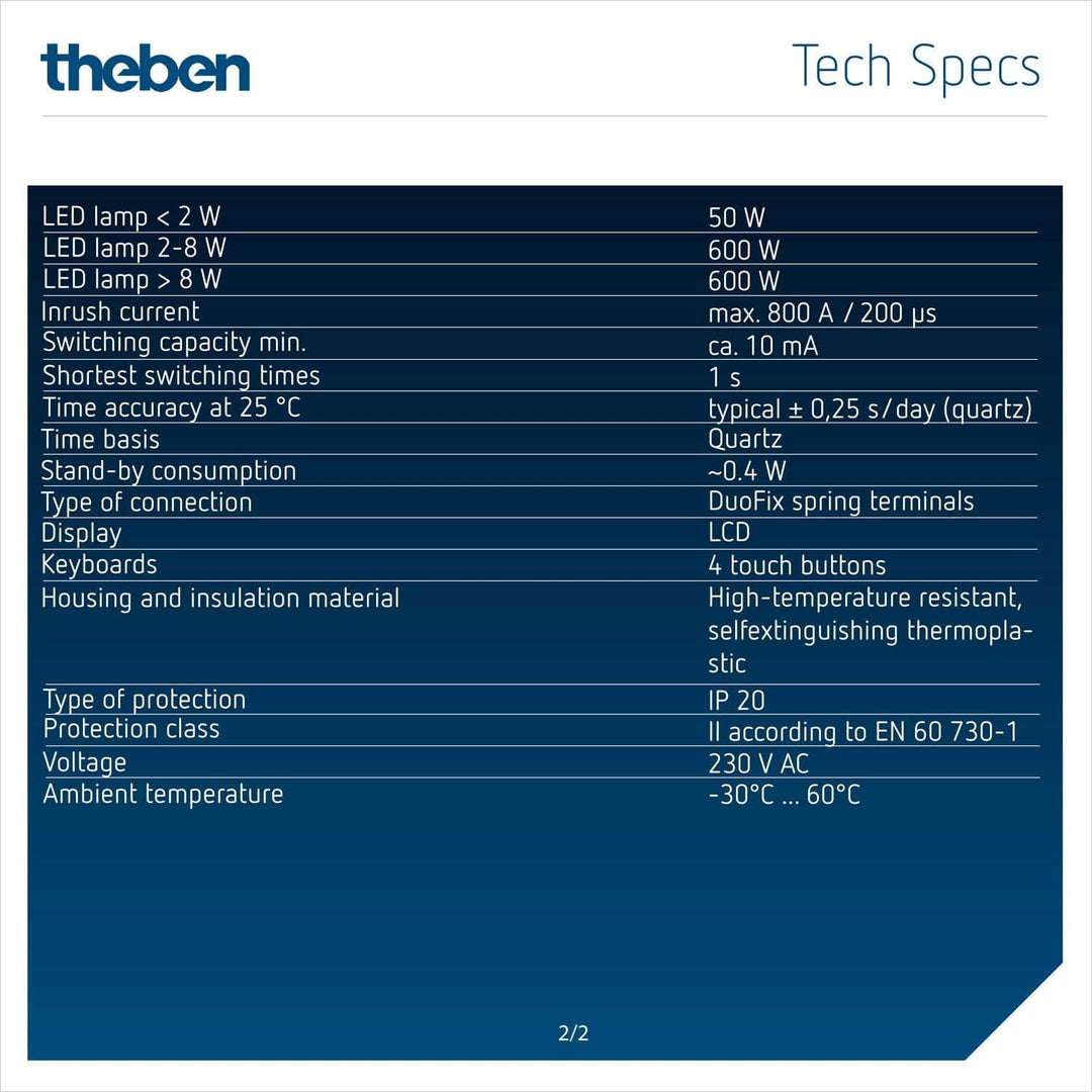 Theben 6110130 TR 611 top3 - Digitale 1-Kanal Zeitschaltuhr mit externem Eingang und App-Programmier