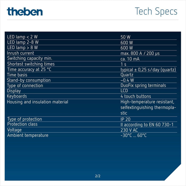 Theben 6110130 TR 611 top3 - Digitale 1-Kanal Zeitschaltuhr mit externem Eingang und App-Programmier
