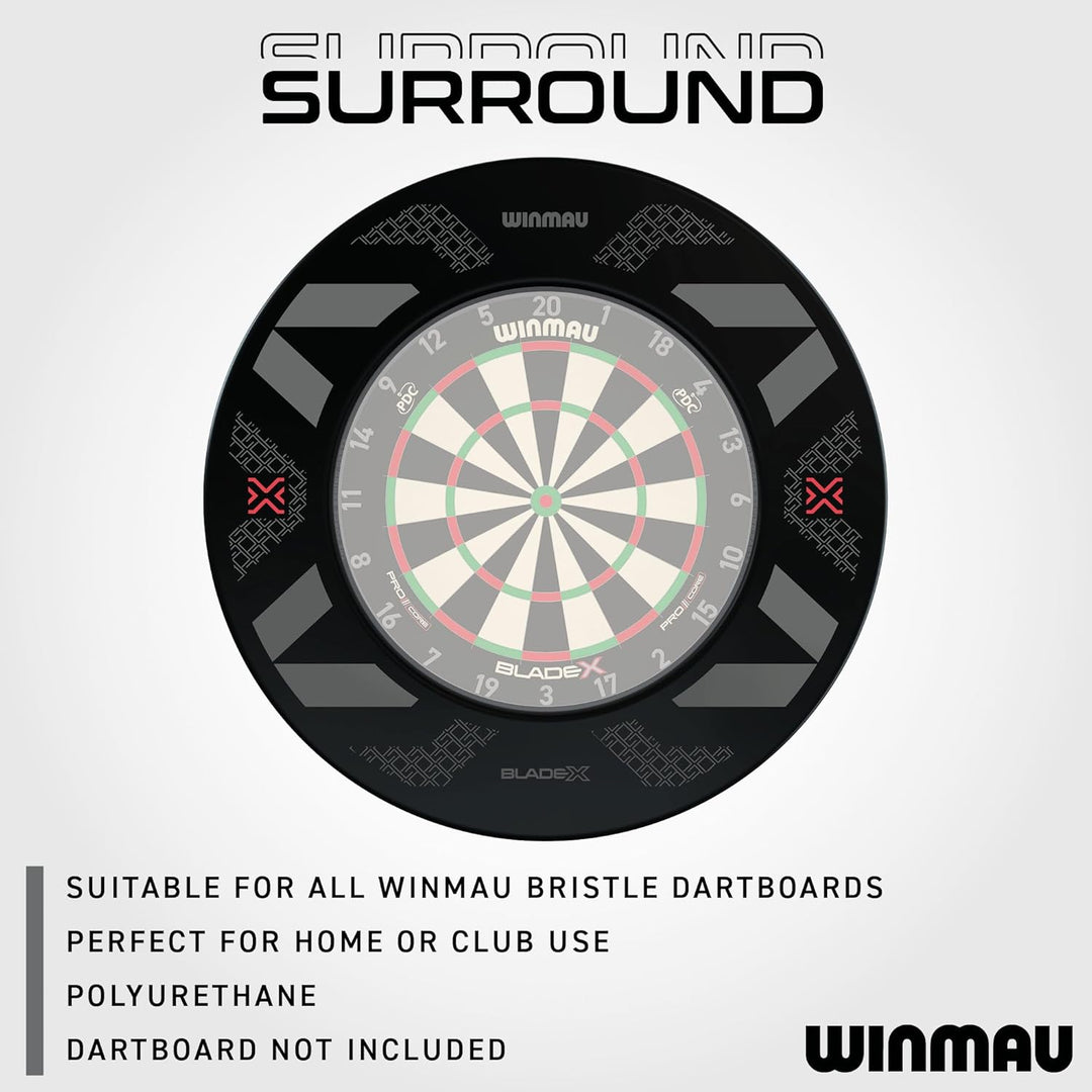 WINMAU Blade X Dartscheibe Schutzring – 360° Dartboard-Wandschutz – Stossabsorbierender Schaumstoff