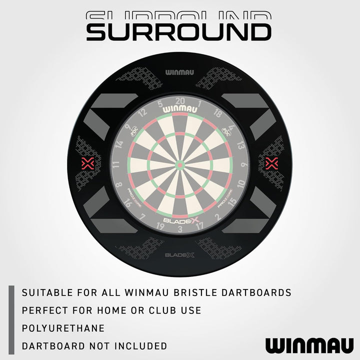 WINMAU Blade X Dartscheibe Schutzring – 360° Dartboard-Wandschutz – Stossabsorbierender Schaumstoff