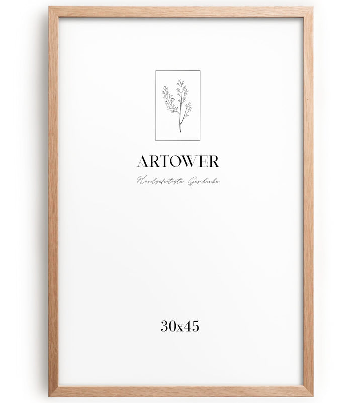 Artower® Bilderrahmen für 30 x 45 cm Natur Holz Eiche Dünner Rahmen | Posterrahmen Gross Vintage Col