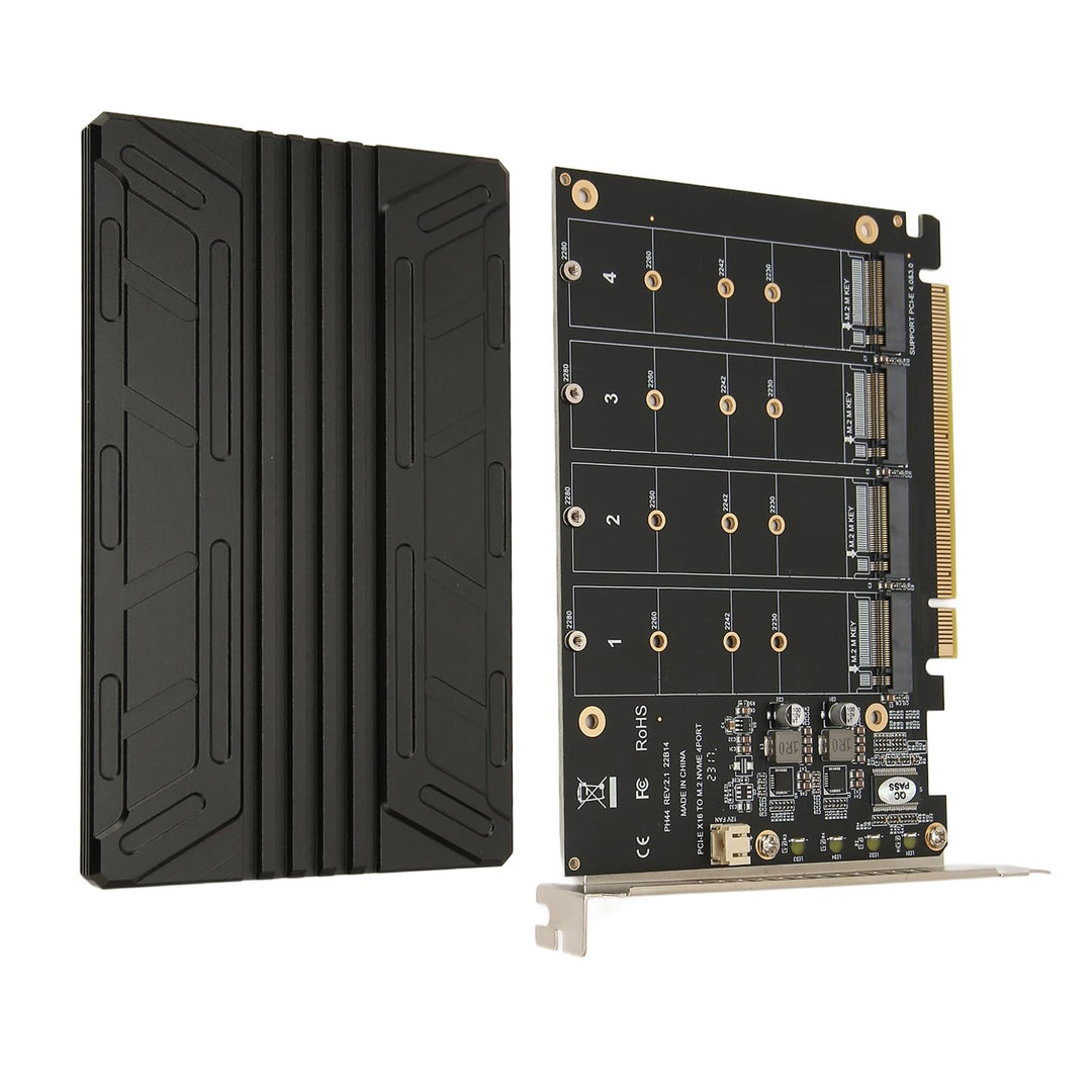 Topiky Quad M.2 NVMe auf PCIe 3.0/4.0 X16 Adapter, 4 Laufwerke NVMe M.2 SSD auf PCIe X16 Adapterkart
