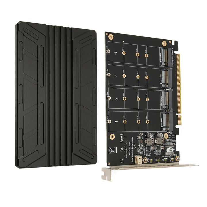 Topiky Quad M.2 NVMe auf PCIe 3.0/4.0 X16 Adapter, 4 Laufwerke NVMe M.2 SSD auf PCIe X16 Adapterkart