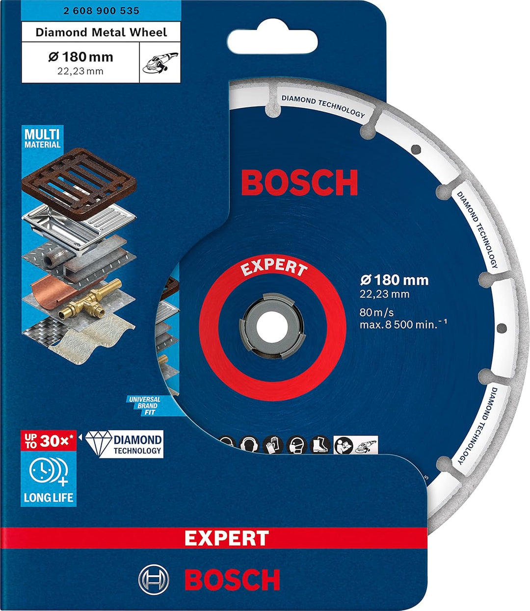 Bosch Professional 1x Expert Diamond Metal Wheel Grosse Trennscheiben (für Gusseisen, Ø 180 mm, Zube