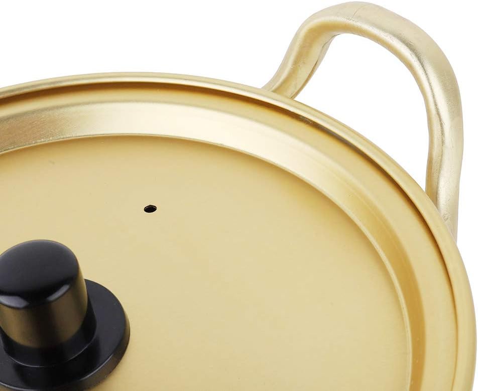 Nudeltopf, koreanischer Ramen-Nudeltopf, koreanischer gelber Aluminium-Suppentopf Instant-Nudeltopf