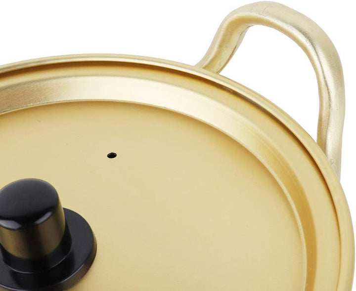 Nudeltopf, koreanischer Ramen-Nudeltopf, koreanischer gelber Aluminium-Suppentopf Instant-Nudeltopf