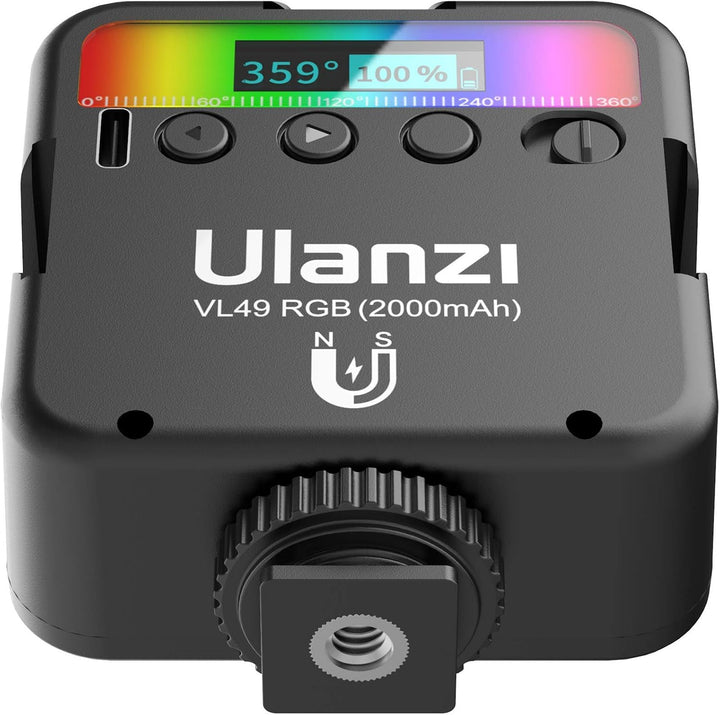 Ulanzi VL49 RGB Mini Multi Color LED Videolampe für Smartphone und Kamera Fülleuchte mit einstellbar