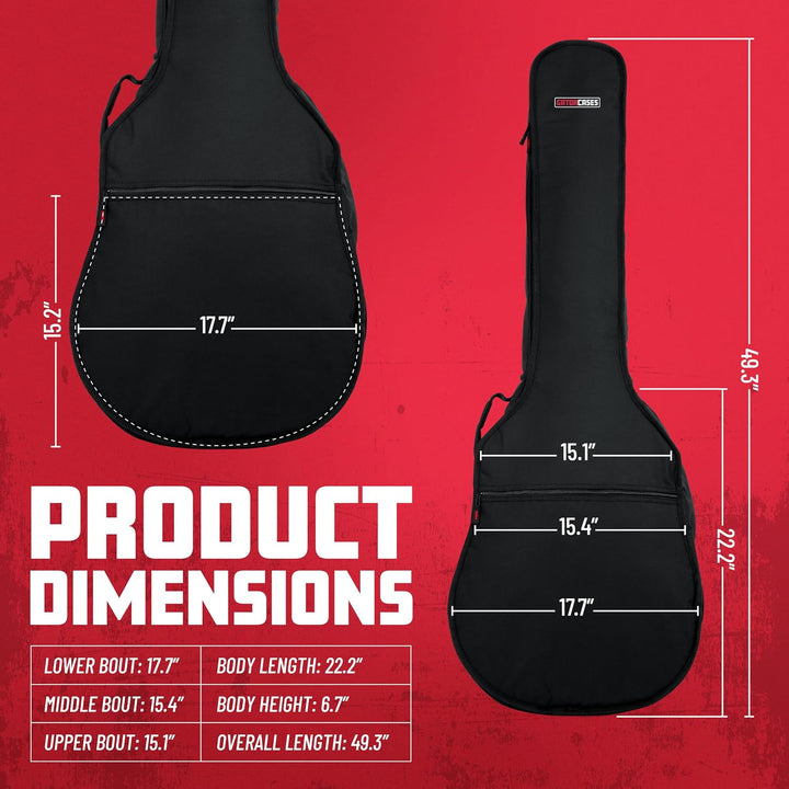 Gator Cases Gig Bag für Akustik-Bass-Gitarren (GBE-AC-BASS), Schwarz Akustischer Bass, Akustischer B