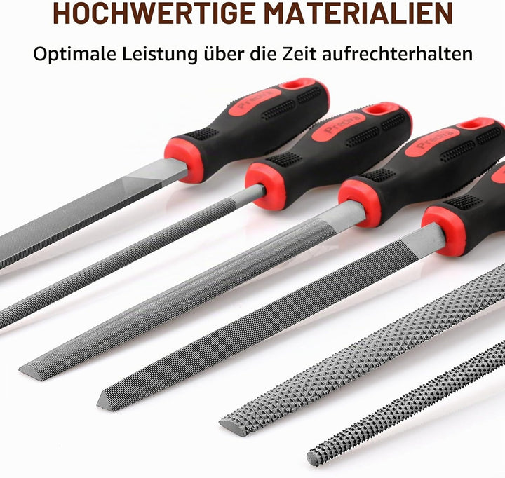 Feilen Set, Preciva 6tlg. Feilenset Metall und Holz Feilensatz inkl. Flachstumpfeile, Halbrundfeile,