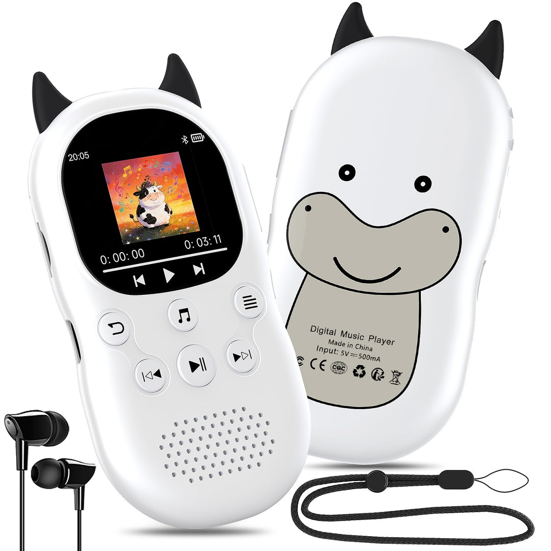 64GB MP3 Player Kinder Bluetooth 5.3 MP3-Player mit Lautsprechern UKW-Radio, Wecker, 750-mAh-Akku, B