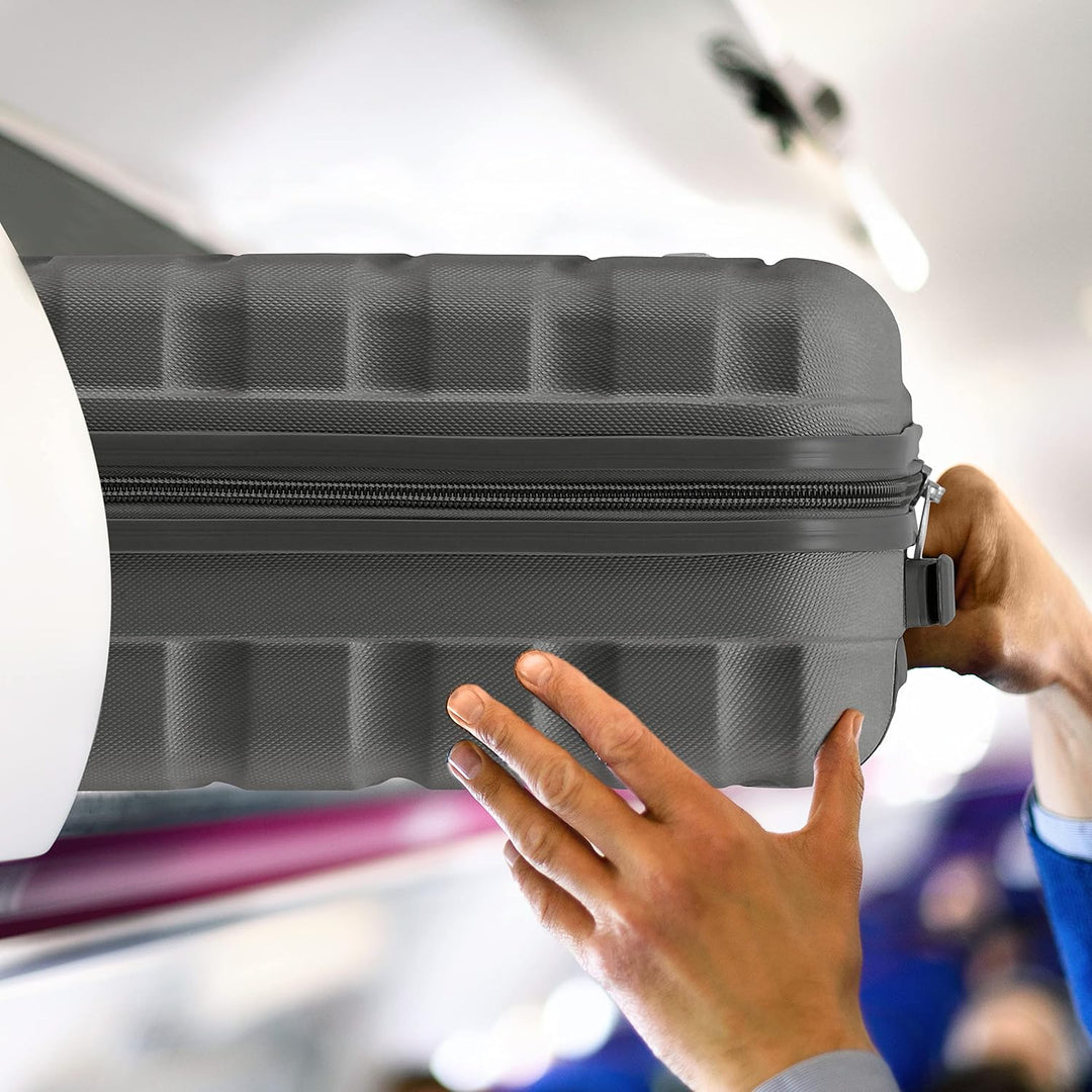 Flight Knight Leichte 4-Rad-ABS-Hartschalenkoffer Handgepack, zugelassen fur uber 30 Fluggesellschaf
