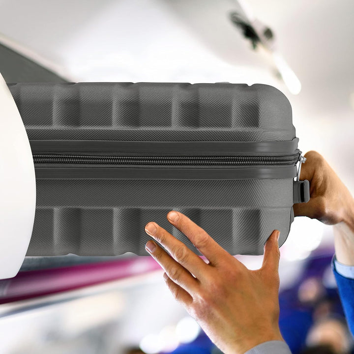 Flight Knight Leichte 4-Rad-ABS-Hartschalenkoffer Handgepack, zugelassen fur uber 30 Fluggesellschaf