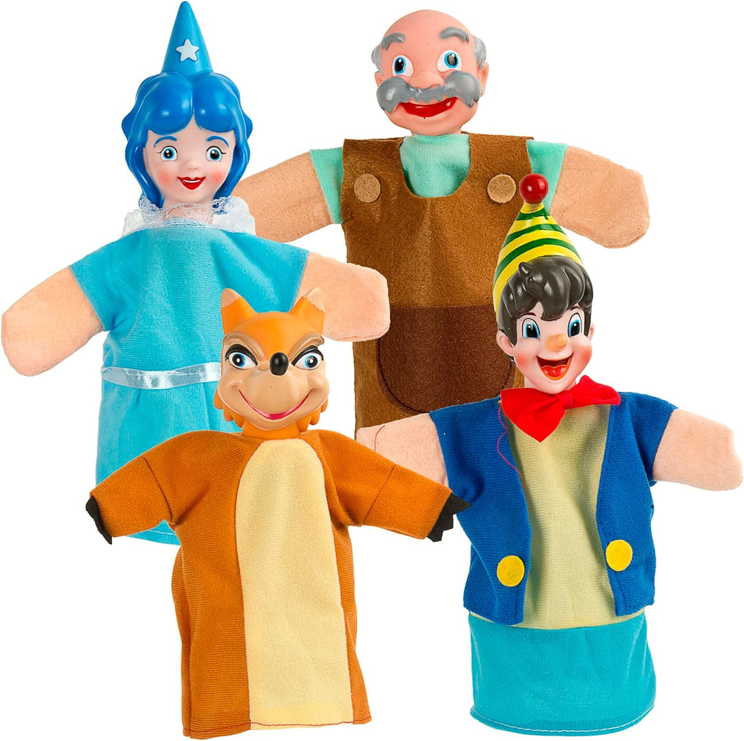 Leomark Grosse Handpuppen Set für Kinder - Pinocchio - Bunte Puppen zum Spielen im Theater, Performa