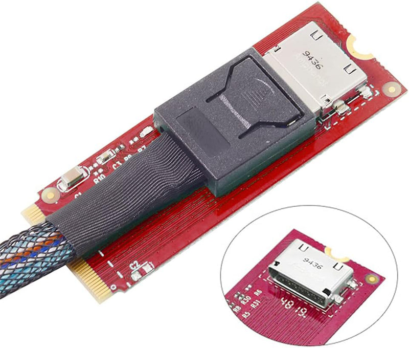 NFHK U.2 SFF-8639 Kabel & PCI-E 3.0 M.2 M-Key auf Oculink SFF-8612 SFF-8611 Host-Adapter für PCIe Nv