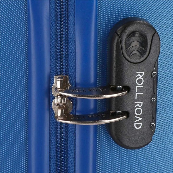 Roll Road Flex Grosser Koffer Blau 51x74x28 cms Hartschalen ABS Kombinationsschloss 91L 3,8Kgs 4 Räd