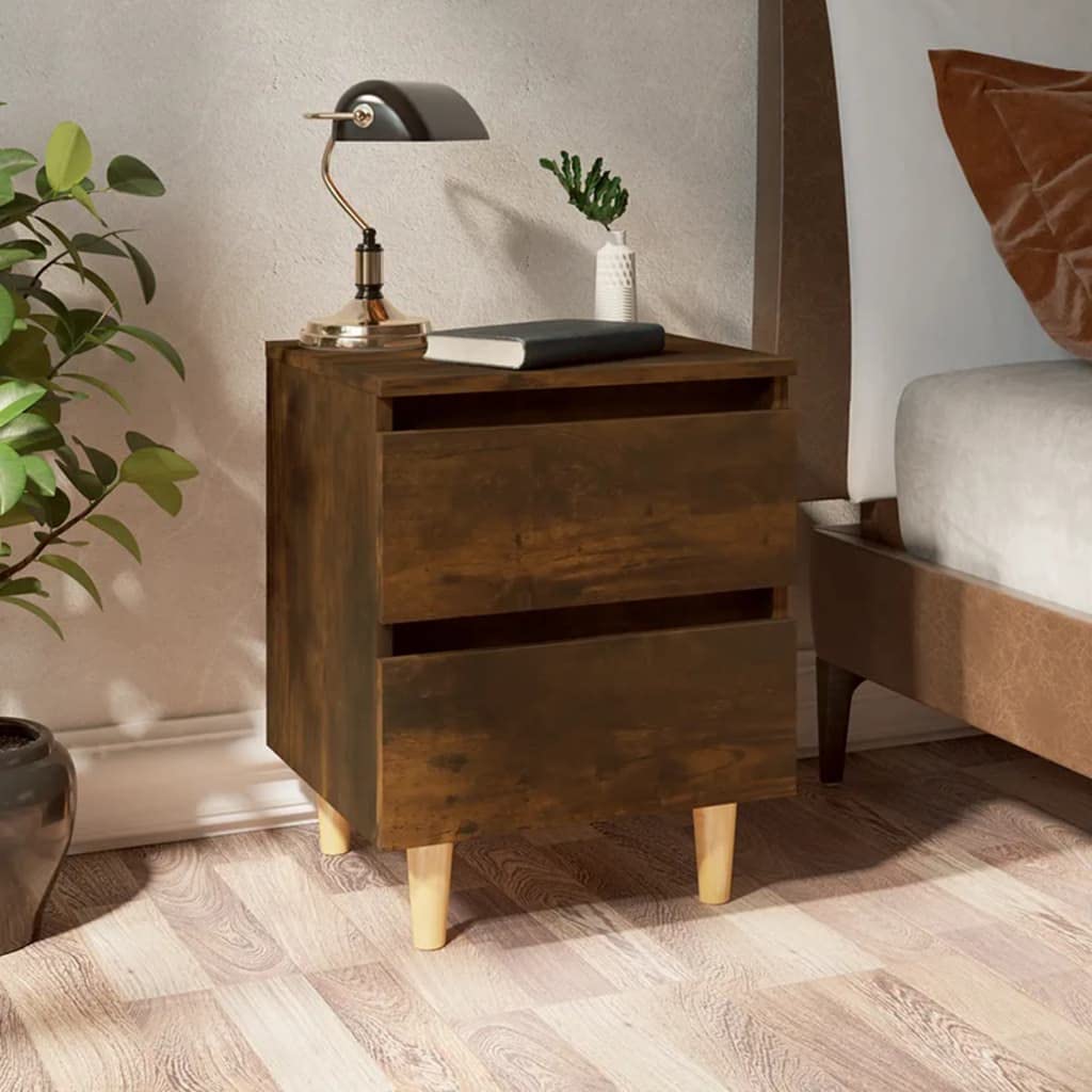 FIRBNUS Bedside Table Nachtkonsole Beistelltisch mit Stauraum Night Stand Nachttisch mit Massivholz-