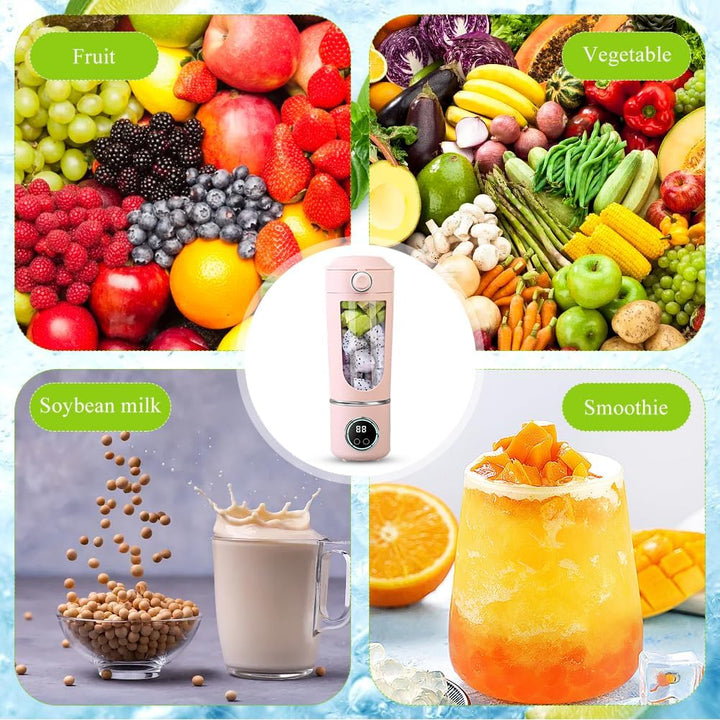 Tragbarer Mixer, Mini Standmixer Blender, 700ml Tragbarer Mixer Smoothie Maker, With 12 Stainless St