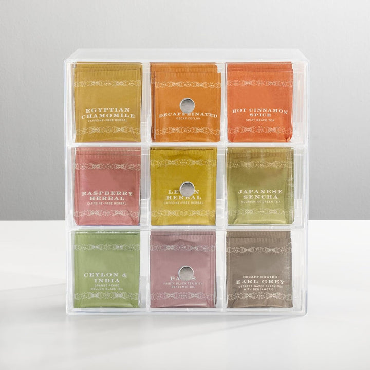 mDesign Küchen Organizer mit 3 Schubladen – Aufbewahrungsbox für Teebeutel, Kaffeepads, Süssungsmitt
