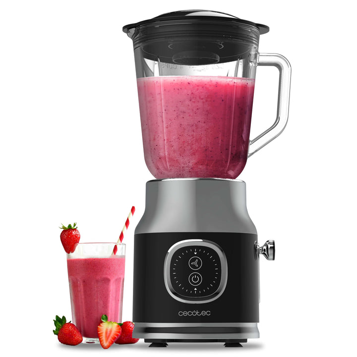 Cecotec Standmixer Retro RetroTwist Black. 800W Maximale Leistung, Pulse-Funktion, 4-Klingen-Messer