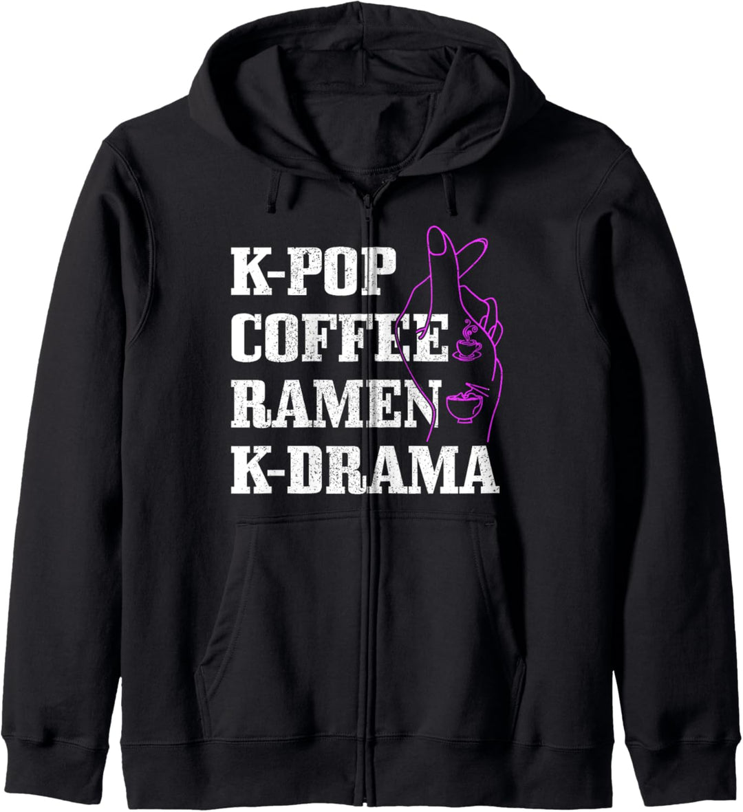 K-Pop Kaffee Ramen K-Drama Lustiges süsses K-Drama Koreanische Musik Kapuzenjacke