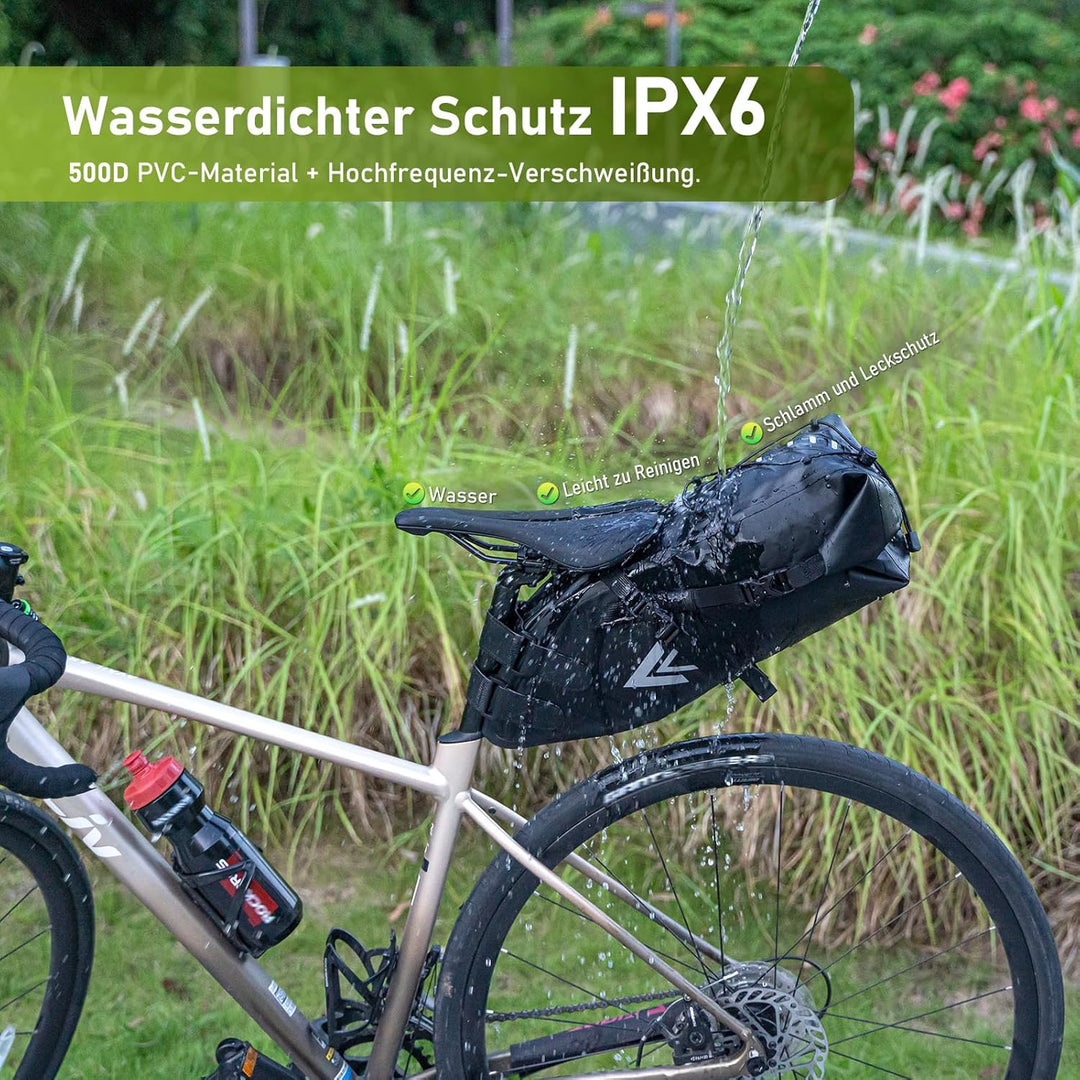 Fahrradtasche Wasserdicht BackLoader Satteltasche - 10L Bikepacking Taschen Fahrradtasche Sattelstüt