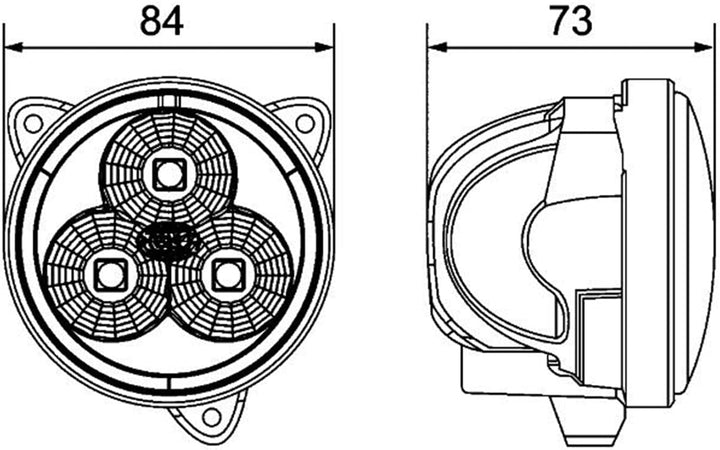 HELLA - LED-Arbeitsscheinwerfer - Modul 70 Gen. IV - 24/12V - 2500lm - Einbau/Schraubanschluss - 3-P