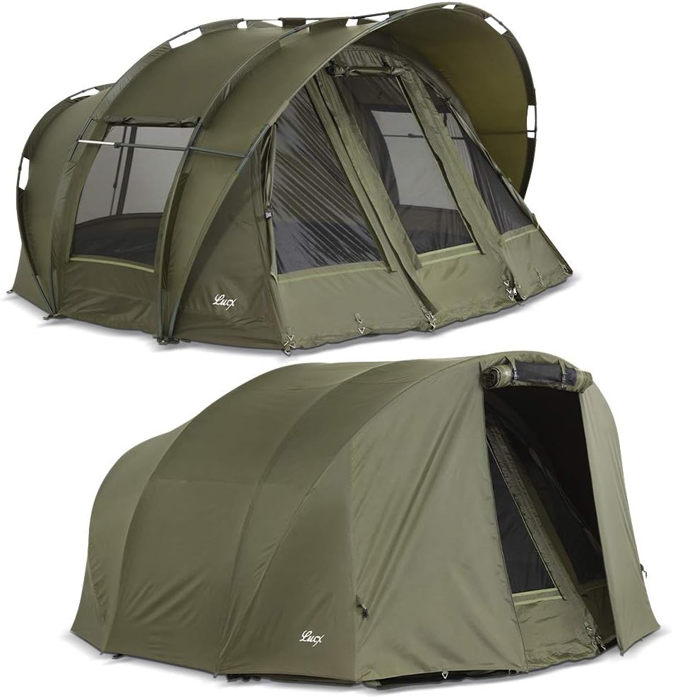 Lucx® Leopard Bivvy + Winterskin 2-3 Mann Angelzelt + Überwurf 2 bis 3 Personen Karpfenzelt + Overwr