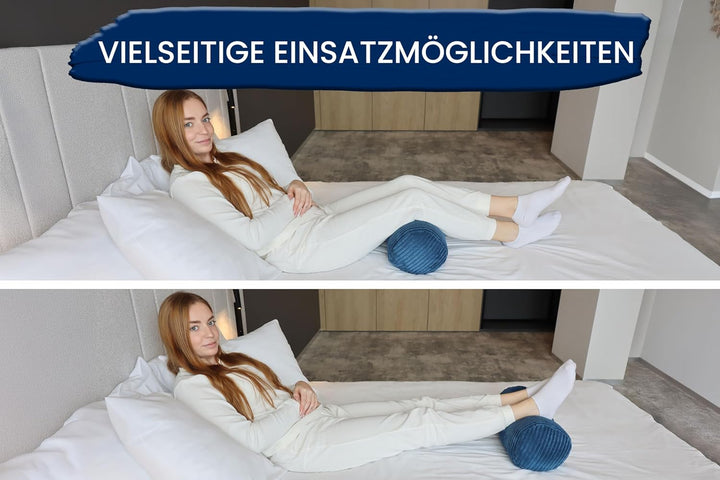 Amilian Nackenrolle mit Bezug 40x15 cm – Cord Kissen mit Füllung – Waschbar – Für Erwachsene &amp; Kinde
