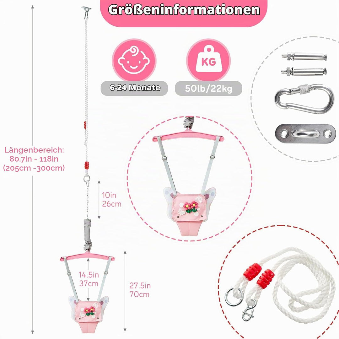 FUNLIO Baby Jumper mit Deckenhaken für 6–24 Monate, Türhopser für Babys für drinnen und draussen, Ba
