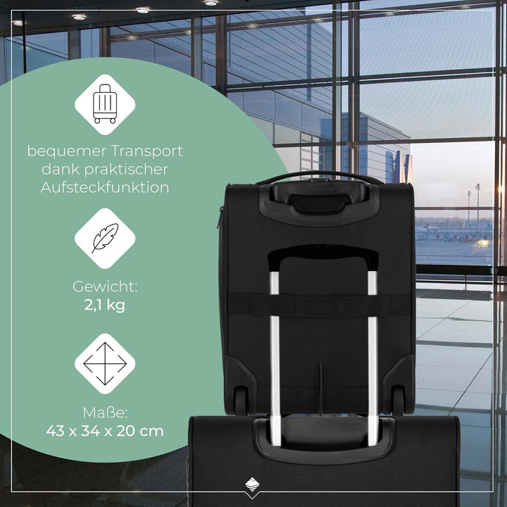 travelite 2-Rad Handgepäck Koffer mit Liquids Bag erfüllt IATA Bordgepäck Mass, Gepäck Serie CABIN U