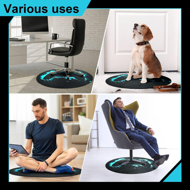 Gaming-Stuhlmatte 119 cm runde Stuhlmatte für Hartholzboden Gaming Teppiche Bürostuhl Teppich Stuhlm