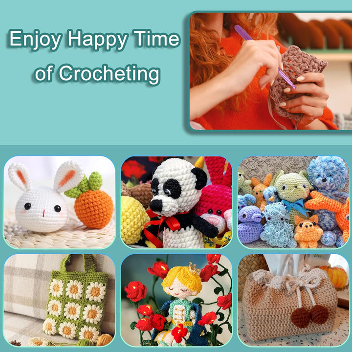 Coopay Häkelset für Anfänger Erwachsene, 58 Stück Häkelnadel Set Inklusive TPR Griff Häkelnadeln, Sp