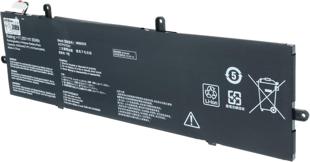 vhbw Akku kompatibel mit Asus ZenBook 14 UX433FN-N5230R, UX433FQ-A5032R, UX433FQ-A5032T Notebook (42