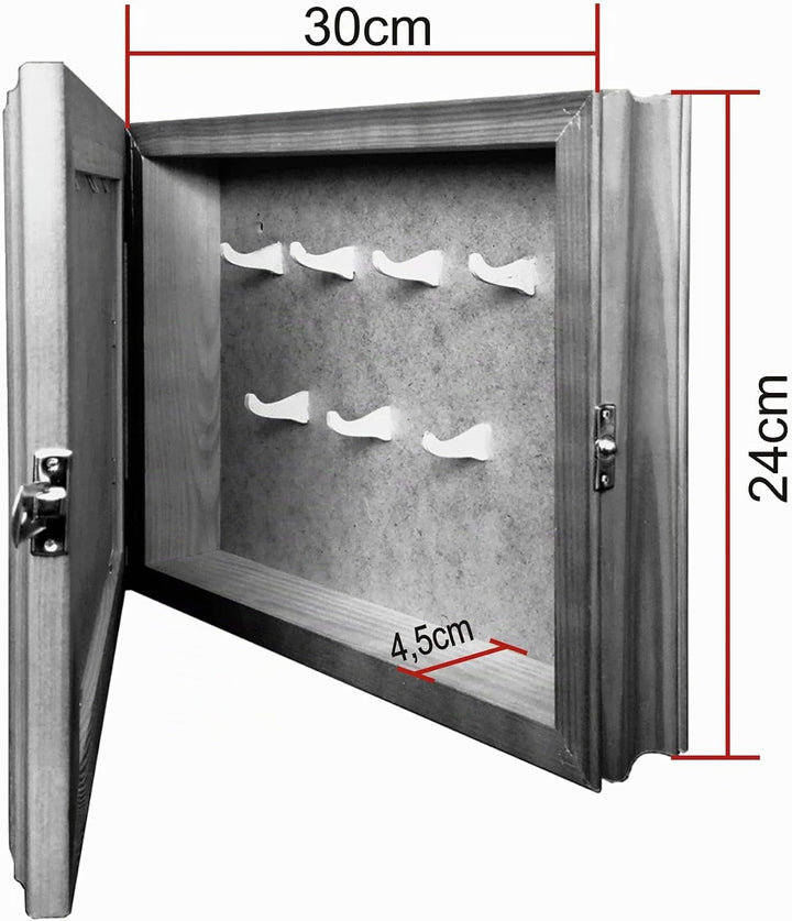 Schlüsselkasten aus Holz, Hängeschrank mit Schlüsselbrett, Wandorganizer für Schlüsselaufbewahrung,