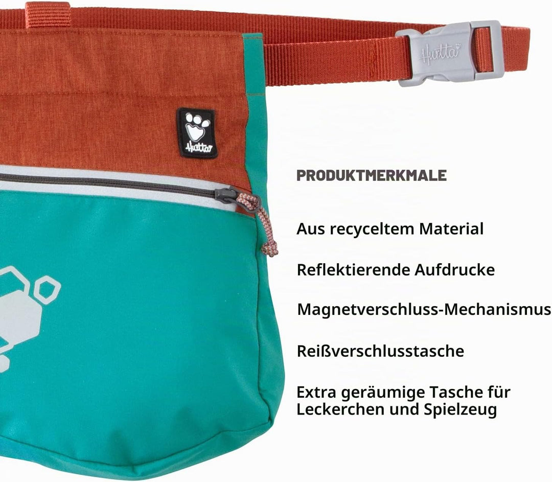 Hurtta Leckerlibeutel ECO für Hunde, Futterbeutel Hunde mit Magnetverschluss, Abnehmbarer Leckerlita