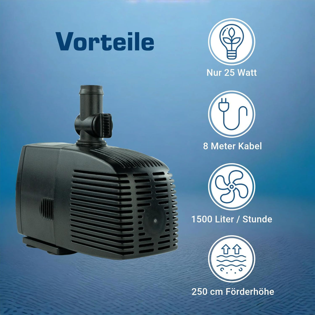 Kerry Electronics KEP1500LL: 1500 Liter Ersatzpumpe ohne Trafo 12V AC KEP1500L 25W (wie Jebao wp1500